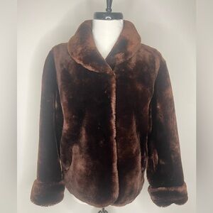 1950s brown mouton fur short jacket